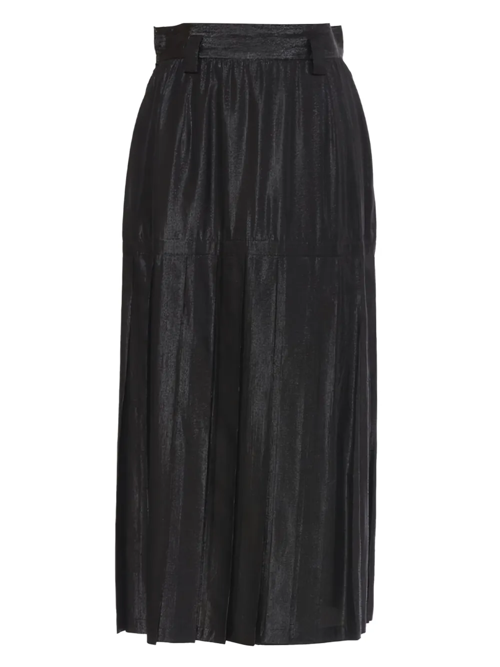 Pre-owned Versace 1980s Silk Midi Skirt In Black