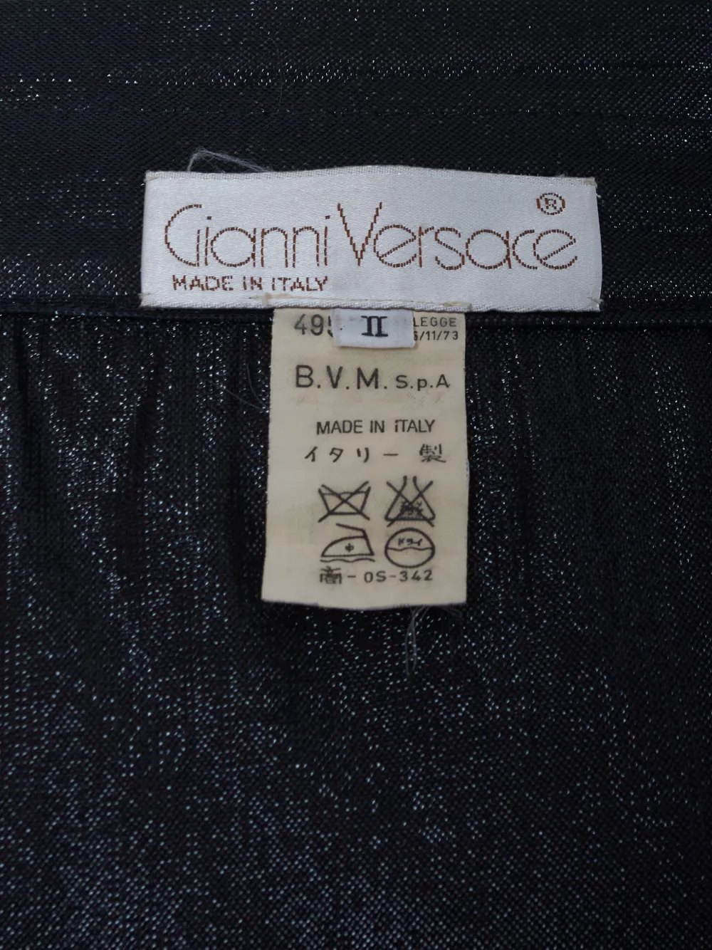Pre-owned Versace 1980s Silk Midi Skirt In Black