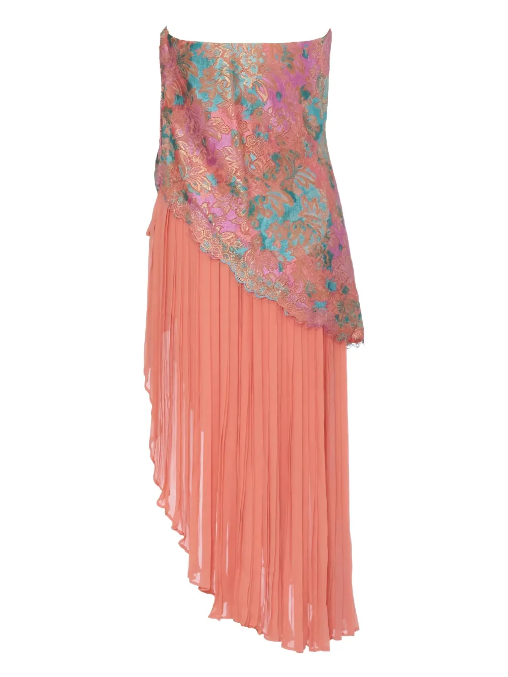 Andrè Laug Vintage Asymmetrische jurk met print - Roze