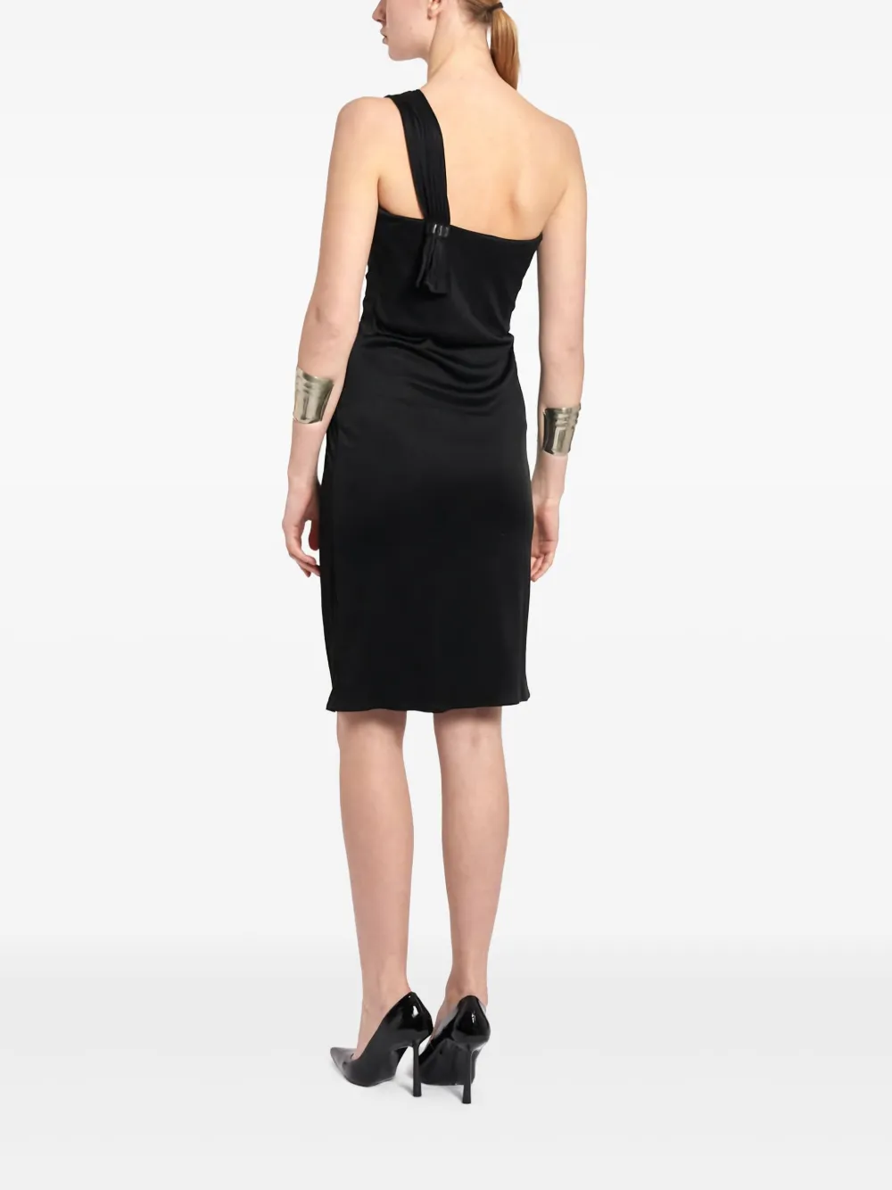 Versace Pre-Owned 1990s asymmetrische midi-jurk - Zwart