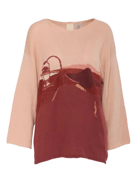 Krizia Pre-Owned patterned intarsia-knit top 
