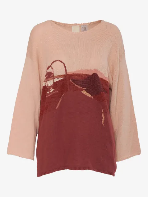 Krizia Pre-Owned patterned intarsia-knit top 