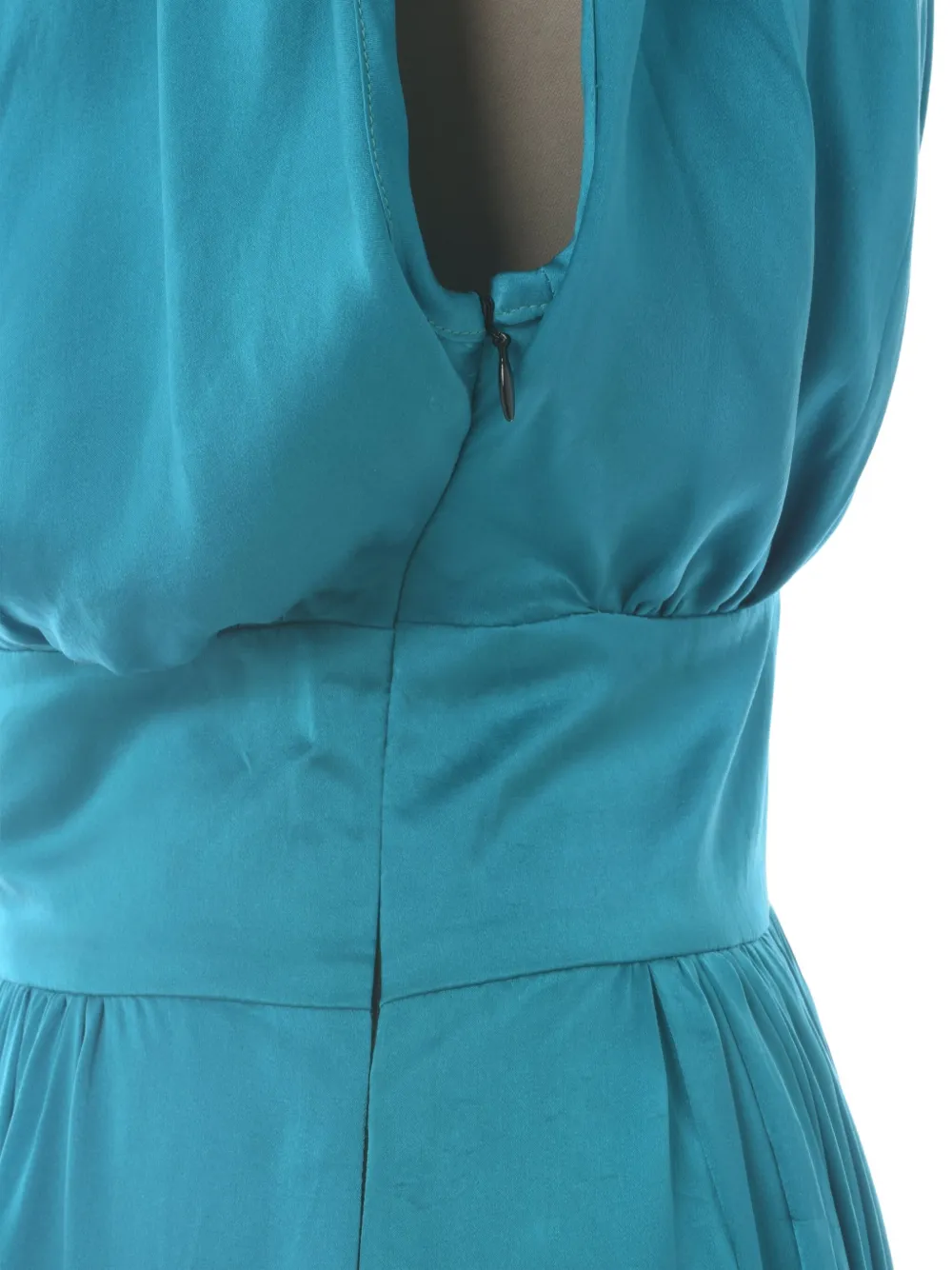 Vintage Zijden maxi-jurk - Blauw