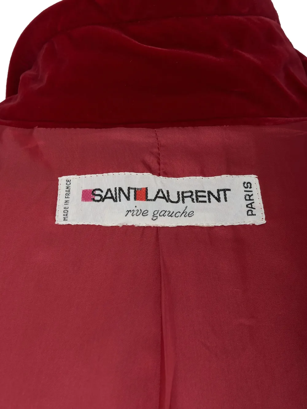 Pre-owned Saint Laurent 1970's Velvet Long Coat In Red