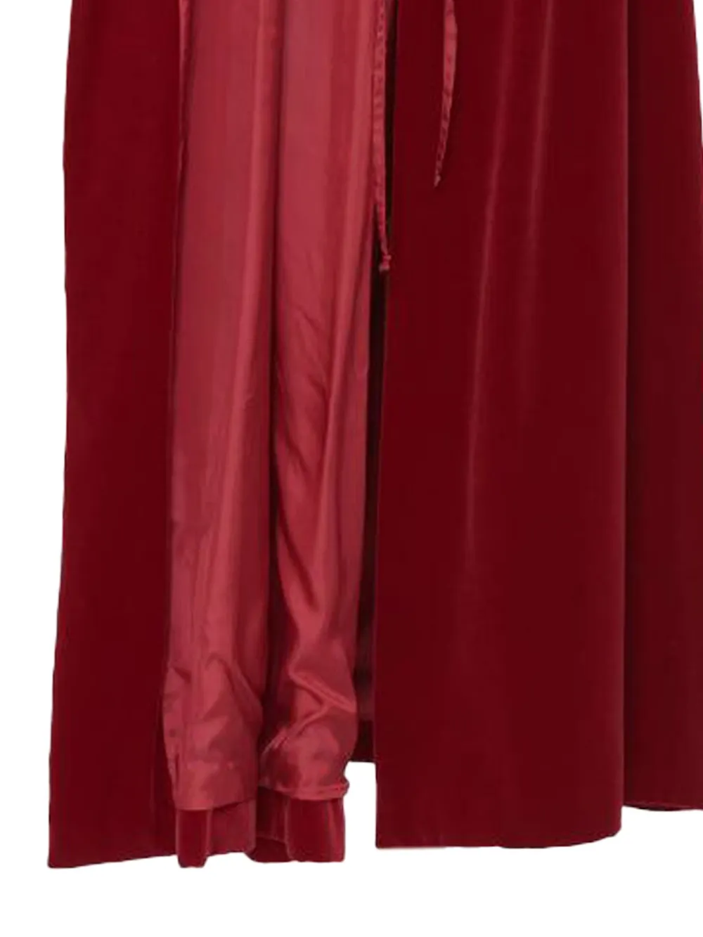 Pre-owned Saint Laurent 1970's Velvet Long Coat In Red