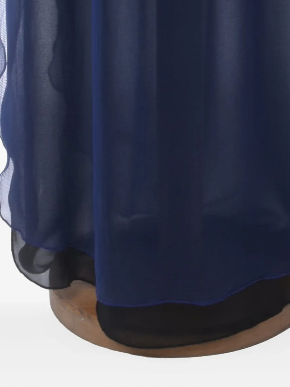 Pre-owned Krizia Silk Organza Long Dress In Blue
