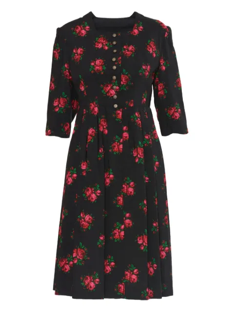 Vintage floral-print cotton dress