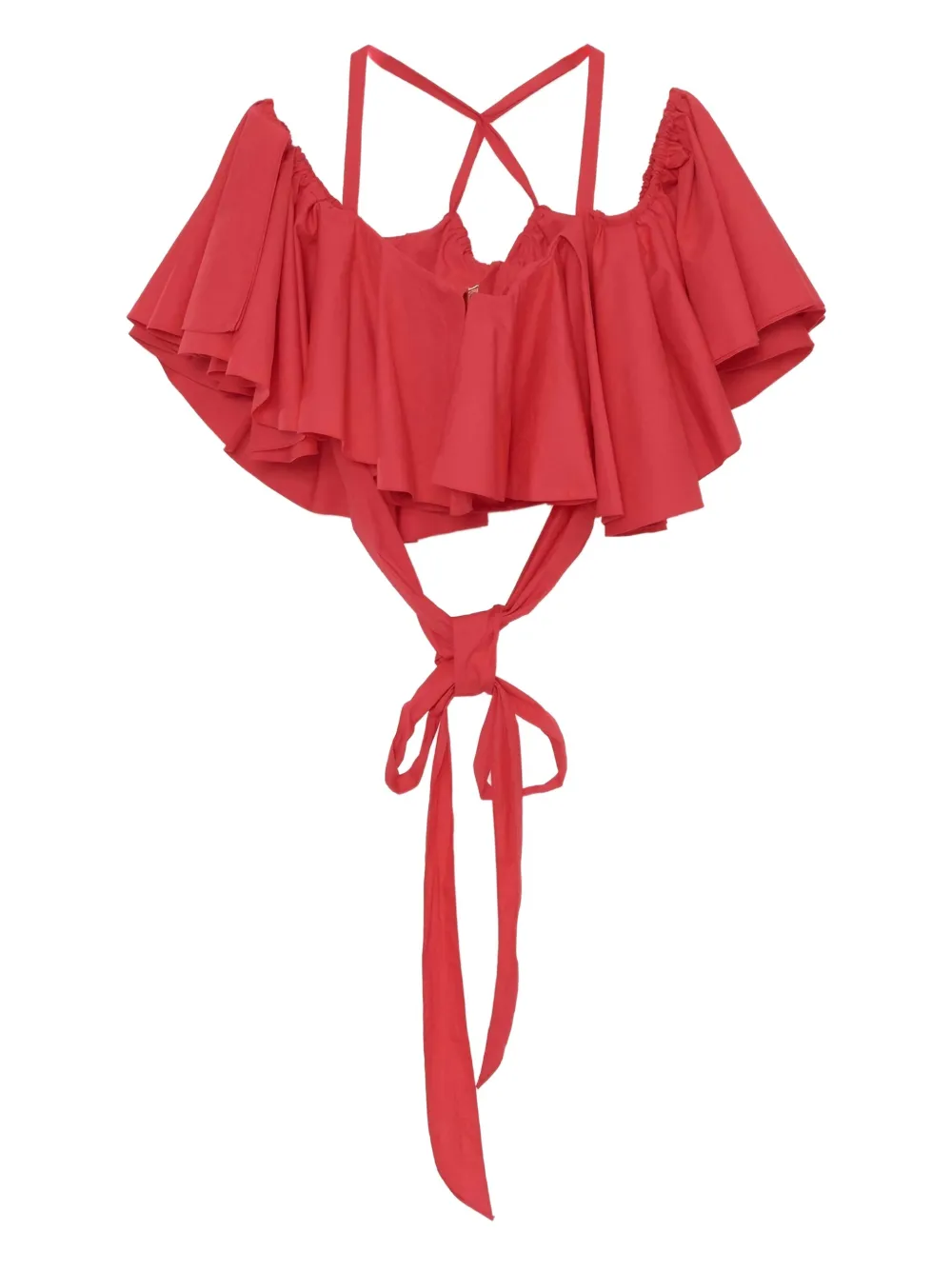 ALESSANDRO DE BENEDETTI pre-owned ruffled crop top | Red | Image 1
