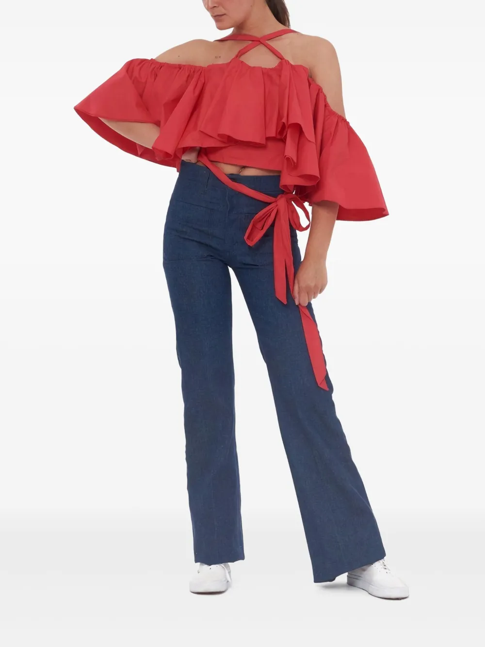 ALESSANDRO DE BENEDETTI pre-owned ruffled crop top | Image 2