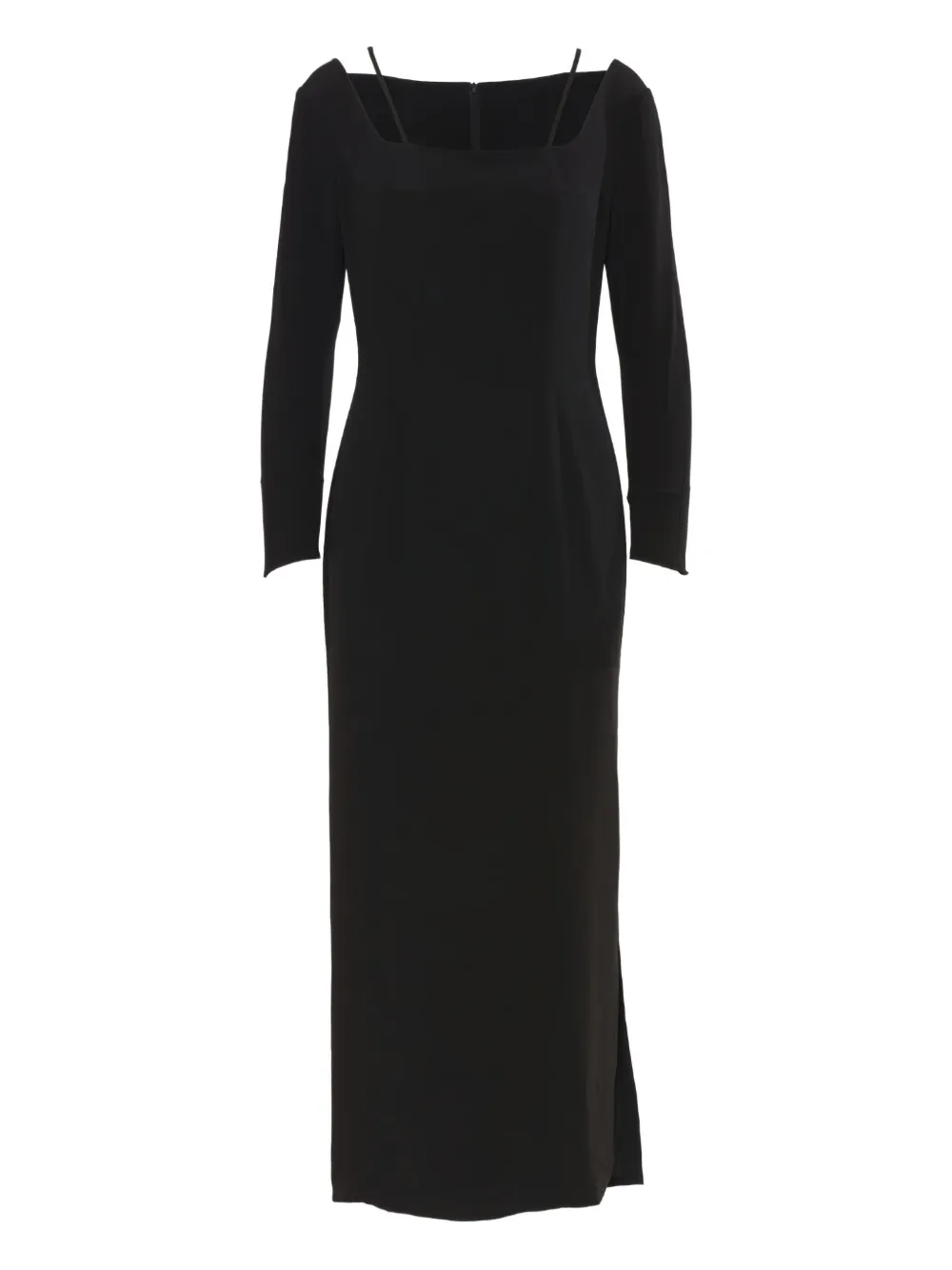 Thierry Mugler Pre-Owned 1990s squared-neckline long-sleeve dress | Black | Image 1