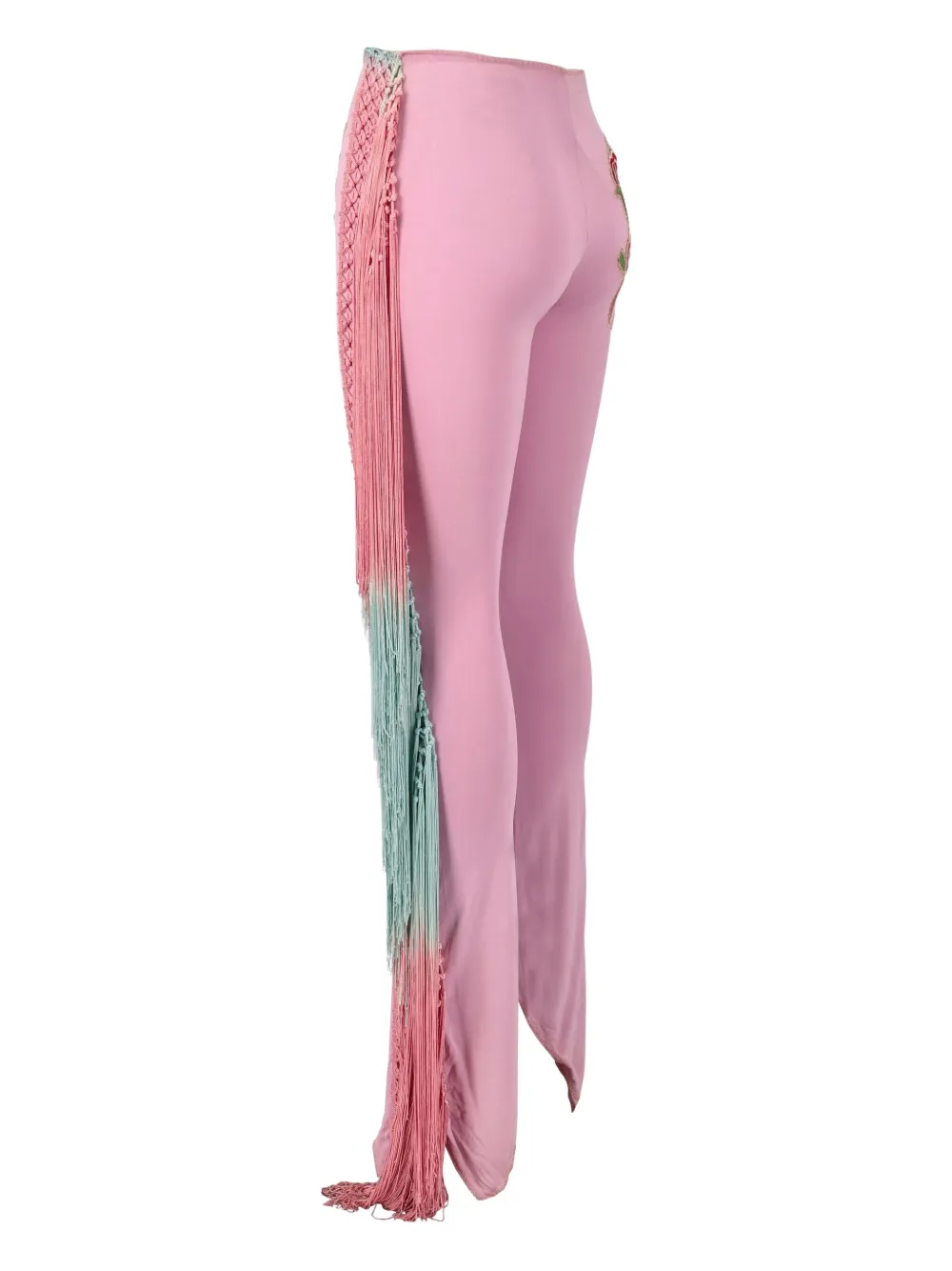 Pre-owned Voyage Et Cie The Original Fringed Trousers In Pink