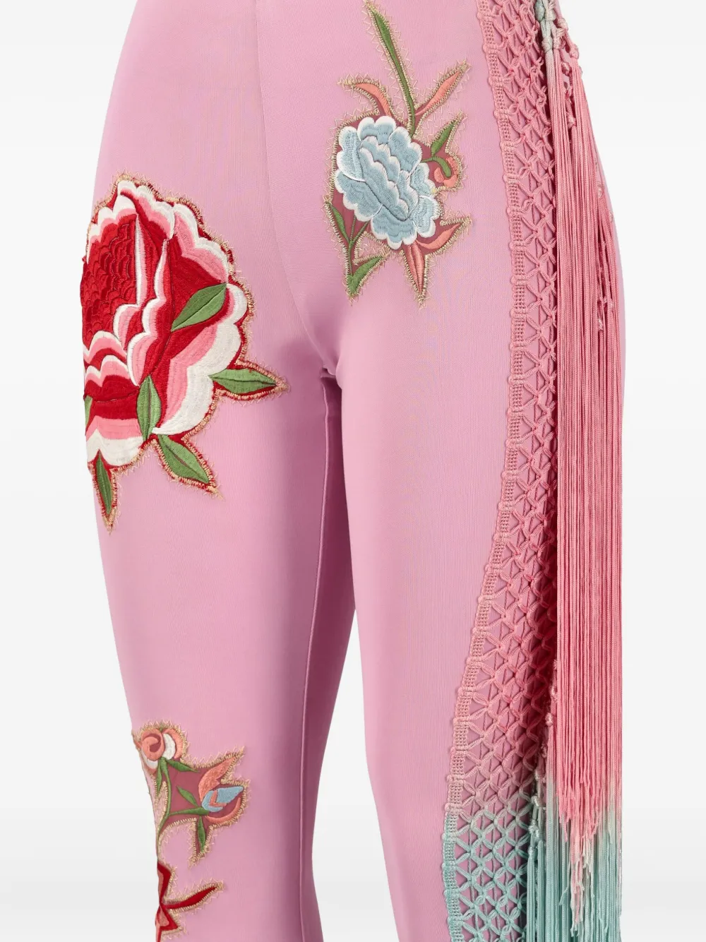 Pre-owned Voyage Et Cie The Original Fringed Trousers In Pink