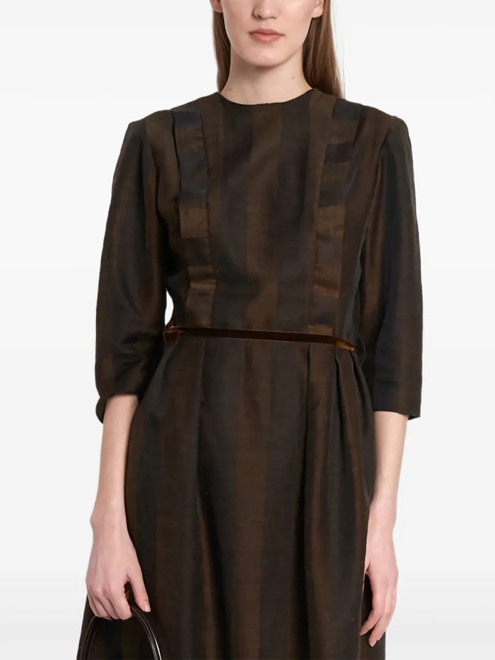 Vintage 1950s getailleerde jurk - Bruin