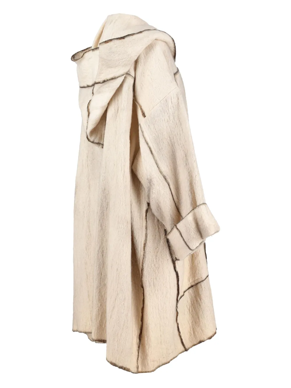 Issey Miyake Pre-Owned hooded coat - Beige