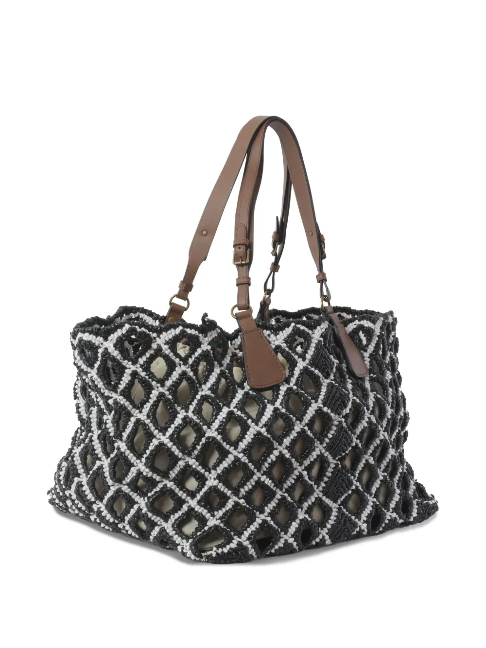 Pre-owned Marni Maxi Woven Tote Bag In Black