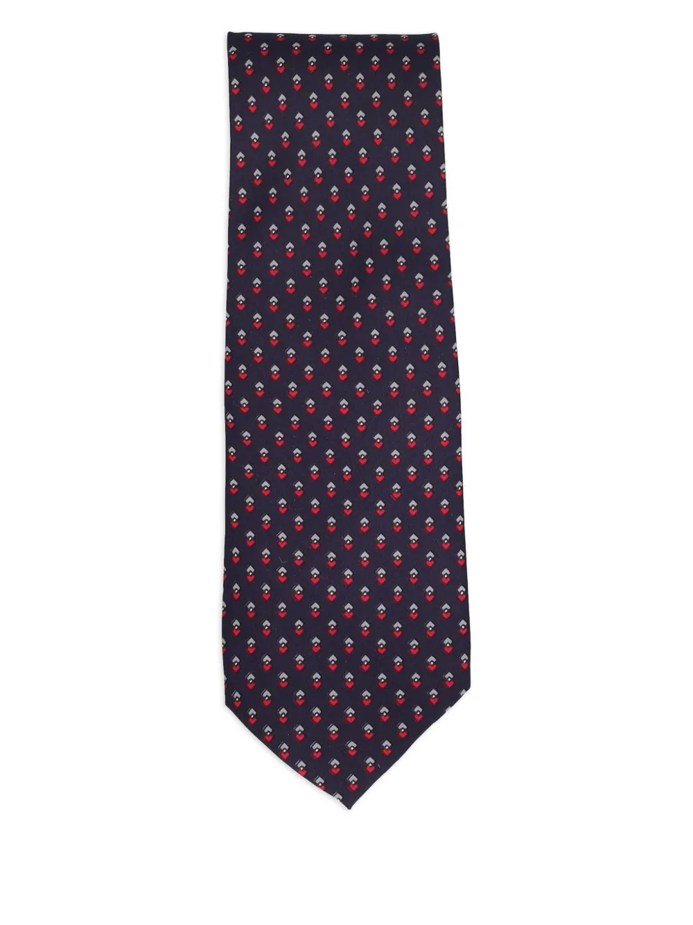 Vintage patterned silk tie | Blue | Image 1