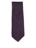 Vintage patterned silk tie - Blue