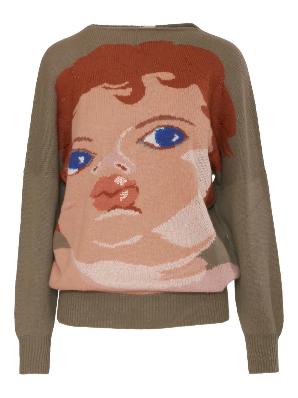 Krizia Pre-Owned Face sweater | Brown | Image 1