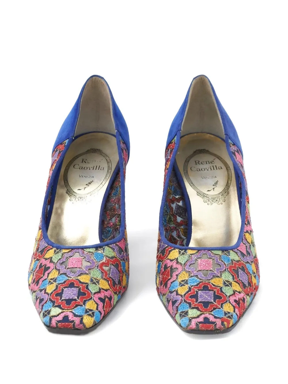 Pre-owned René Caovilla 1980s Suede Pumps In Blue