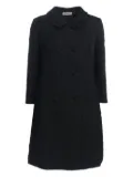 Vintage jacquard-pattern coat - Black