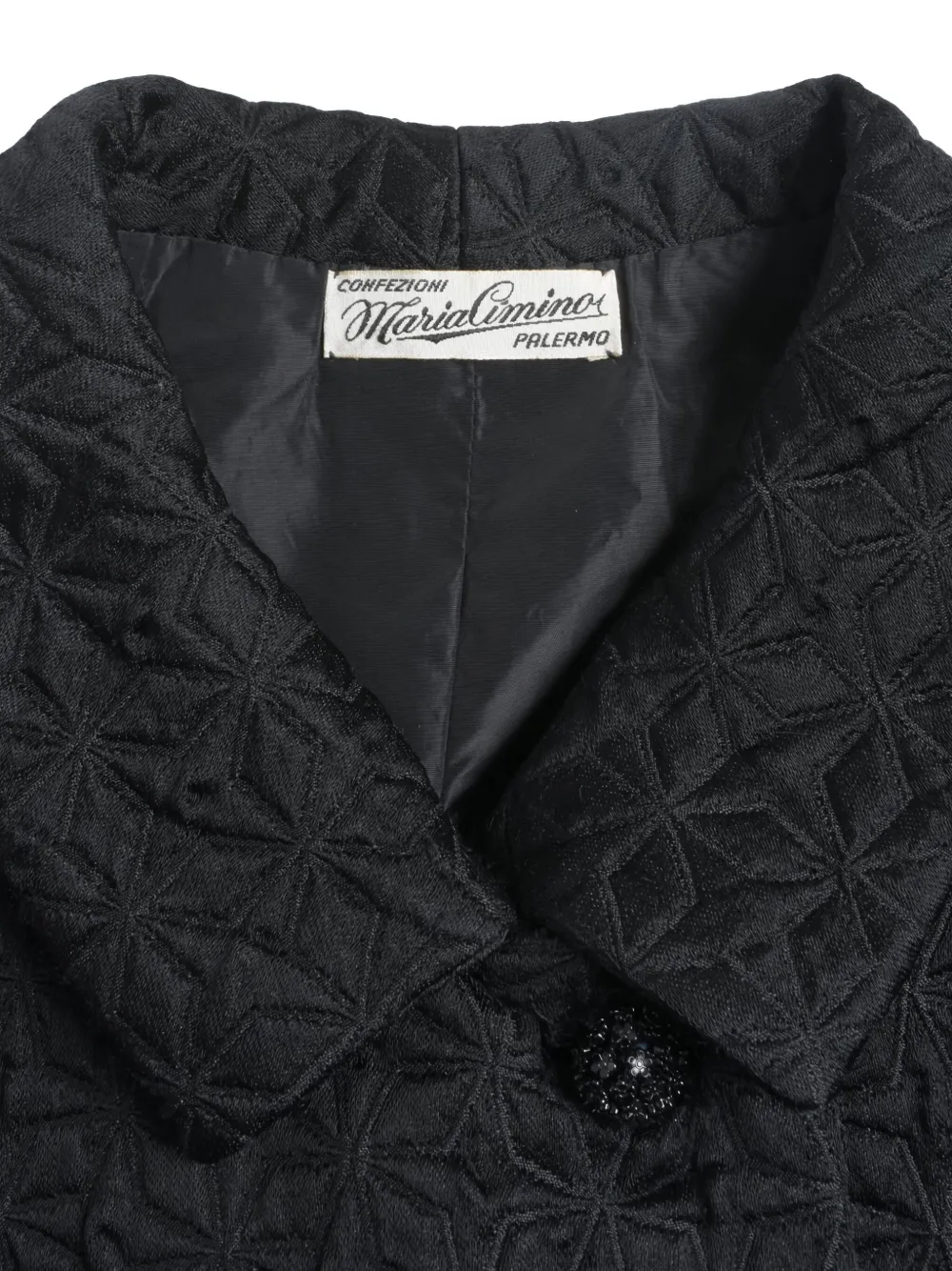 Vintage Ja met jacquard-patroon - Zwart