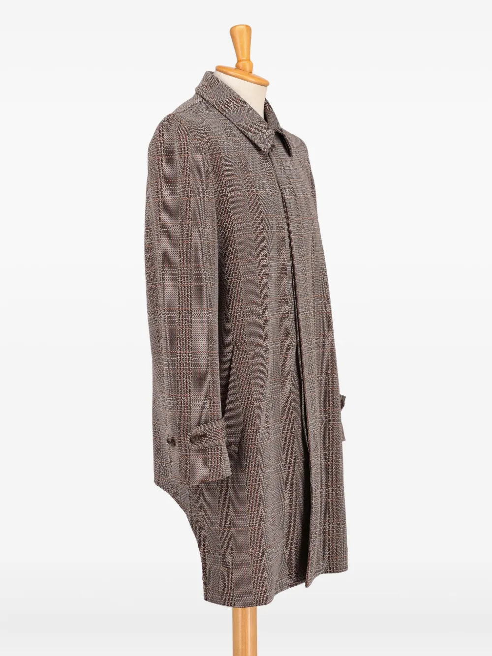 Pre-owned Comme Des Garçons Checked Coat In Brown