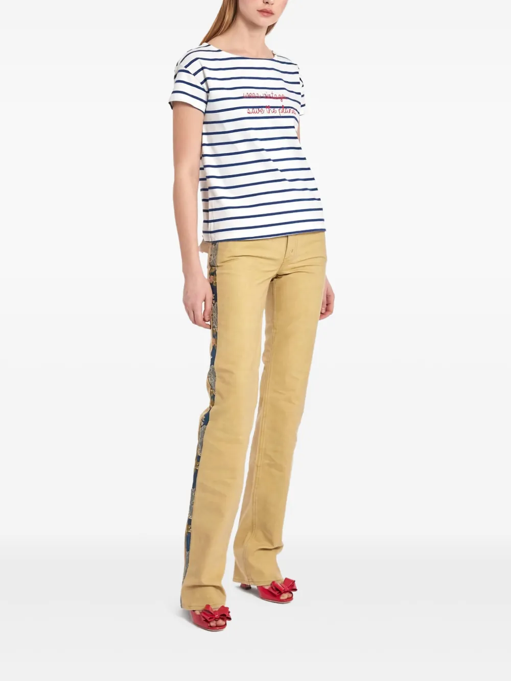 CAVALLI E NASTRI VINTAGE 1980s pre-owned jeans met vijf zakken - Beige