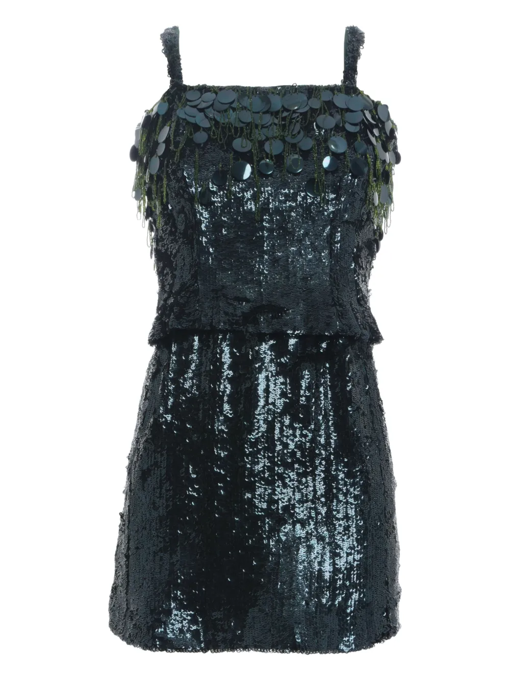Vintage Pre-owned sequined mini dress - Verde