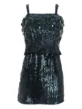 Vintage Pre-owned sequined mini dress - Green