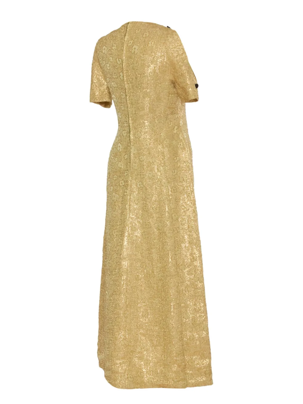 Vintage 1960s pre-owned brokaat maxi-jurk - Groen