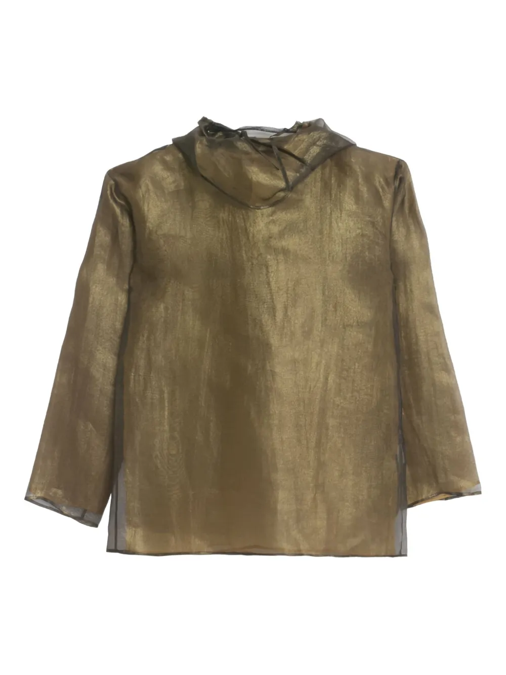 Issey Miyake Pre-Owned 2000s シルク ブラウス - ゴールドトーン Issey Miyake Pre-Owned 2000s シルク ブラウス - ゴールドトーン