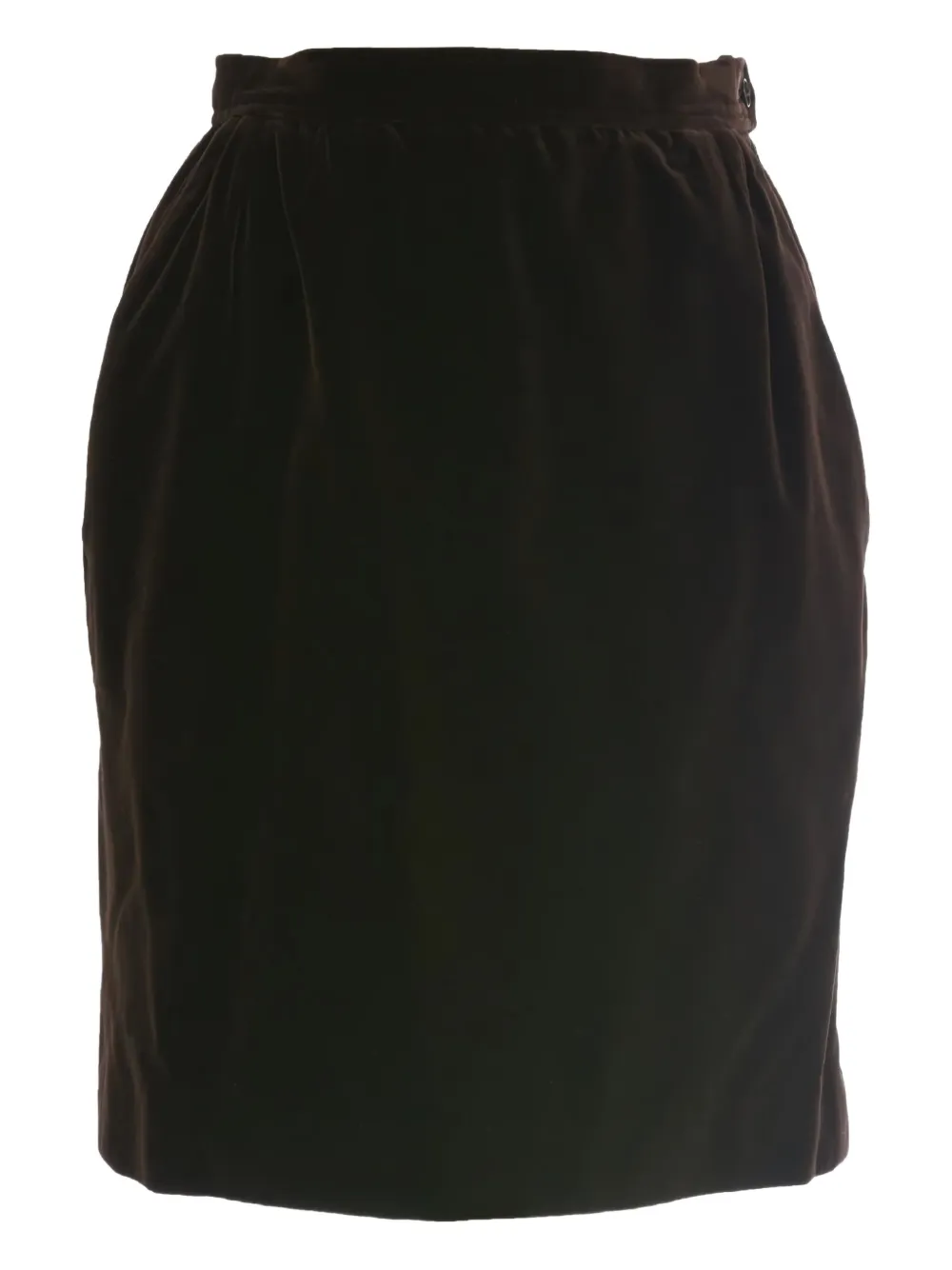 Saint Laurent Pre-Owned jupe mi-longue en velours | marron | Image 1