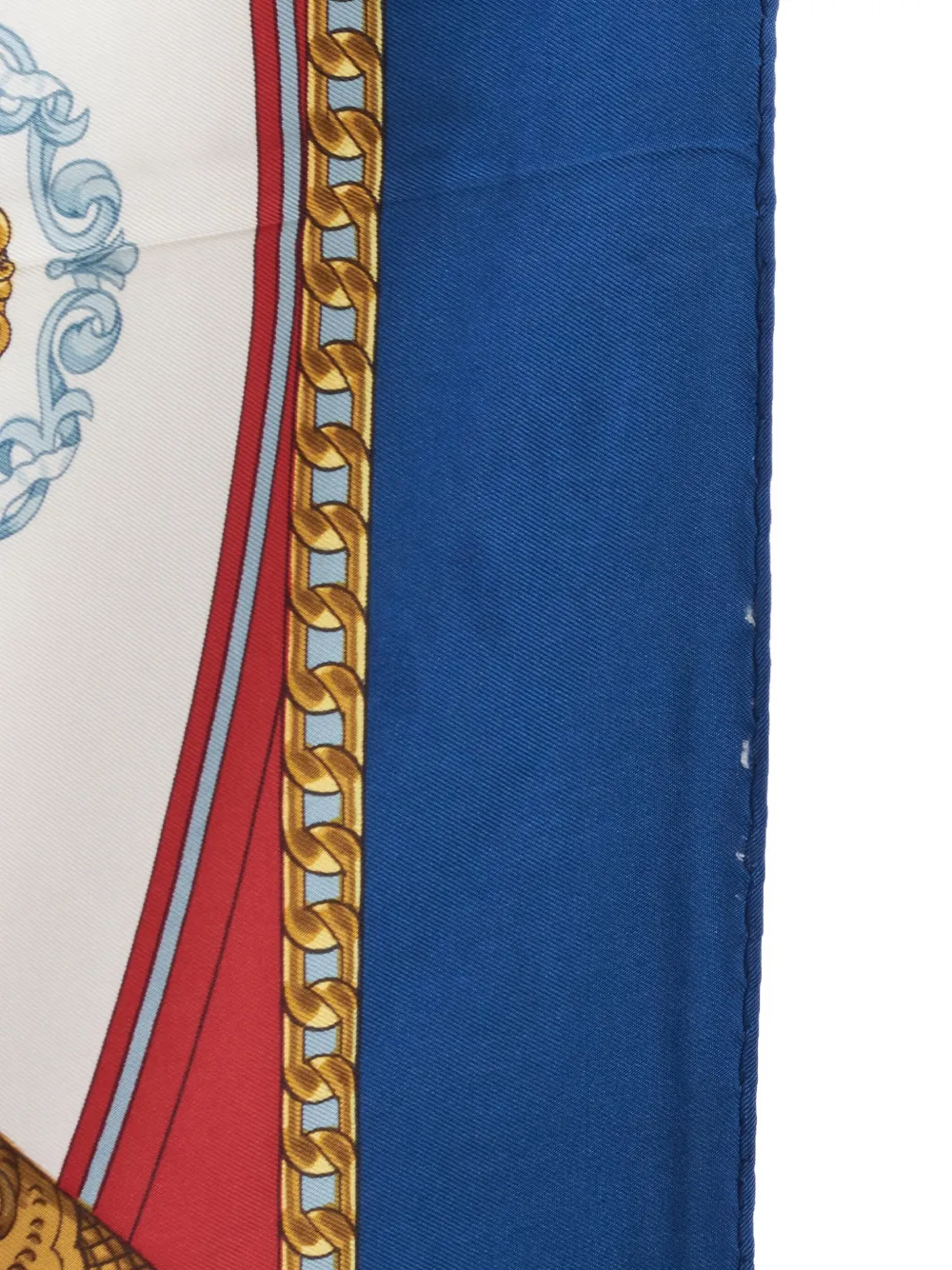 Pre-owned Hermes Hunting-print Silk Scarf