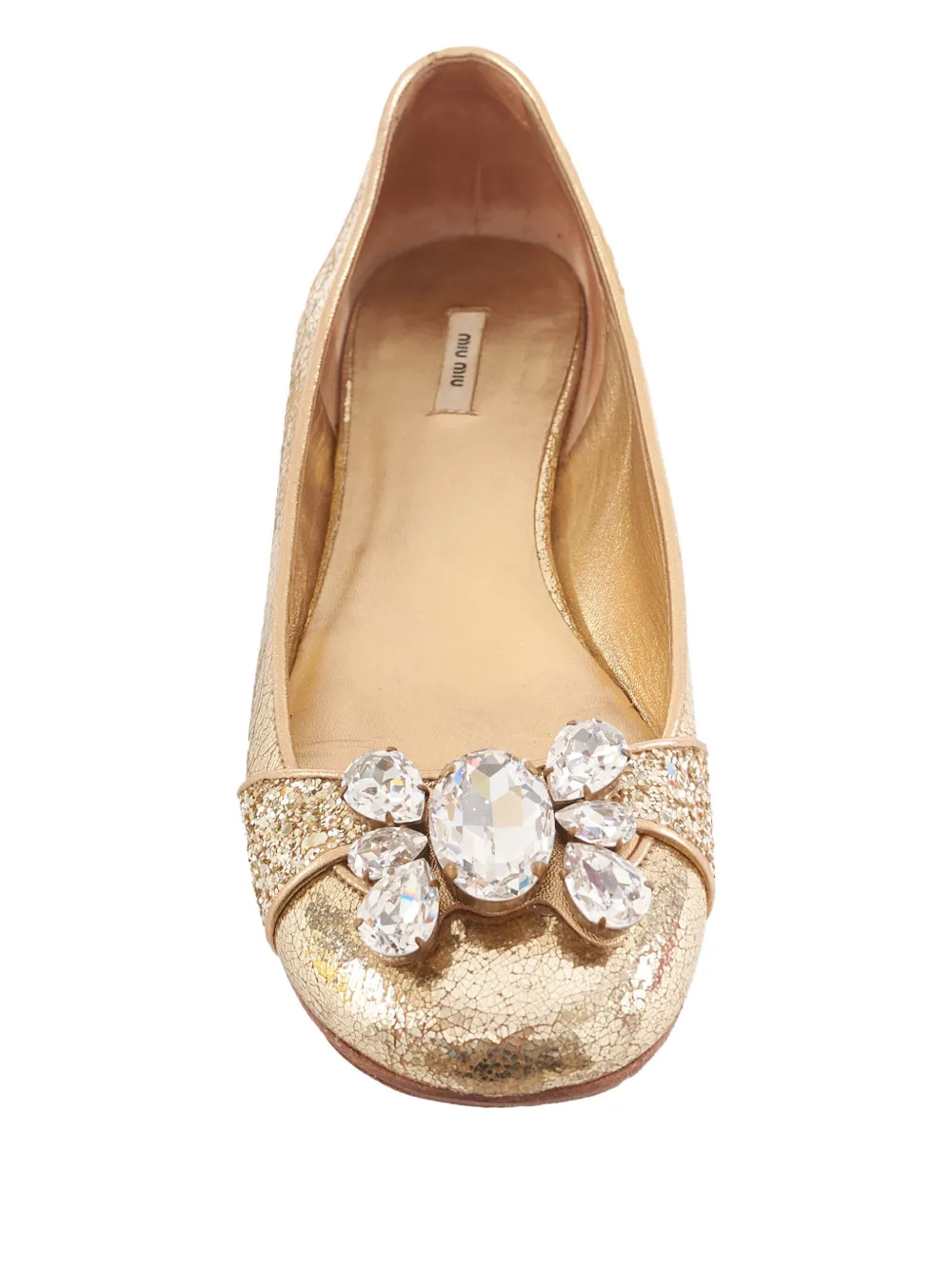 Pre-owned Miu Miu Glitter-detail Ballet Flats