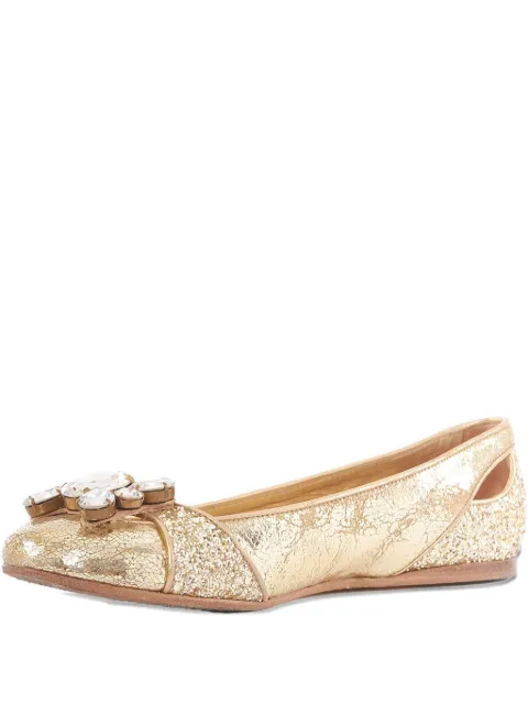 Miu Miu Pre-Owned glitter-detail ballet flats 