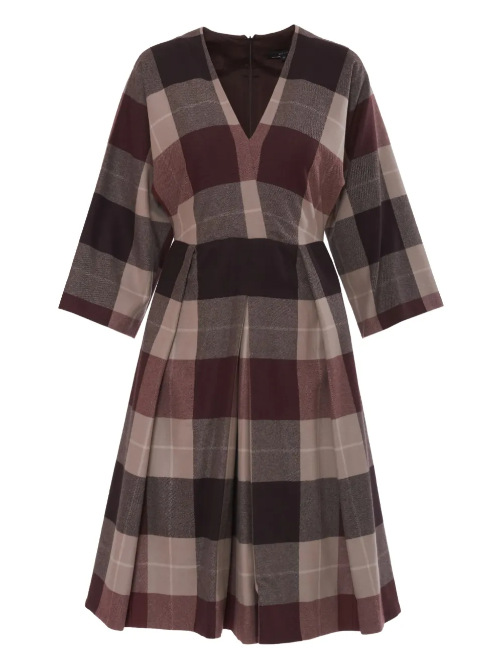 plaid midi dress