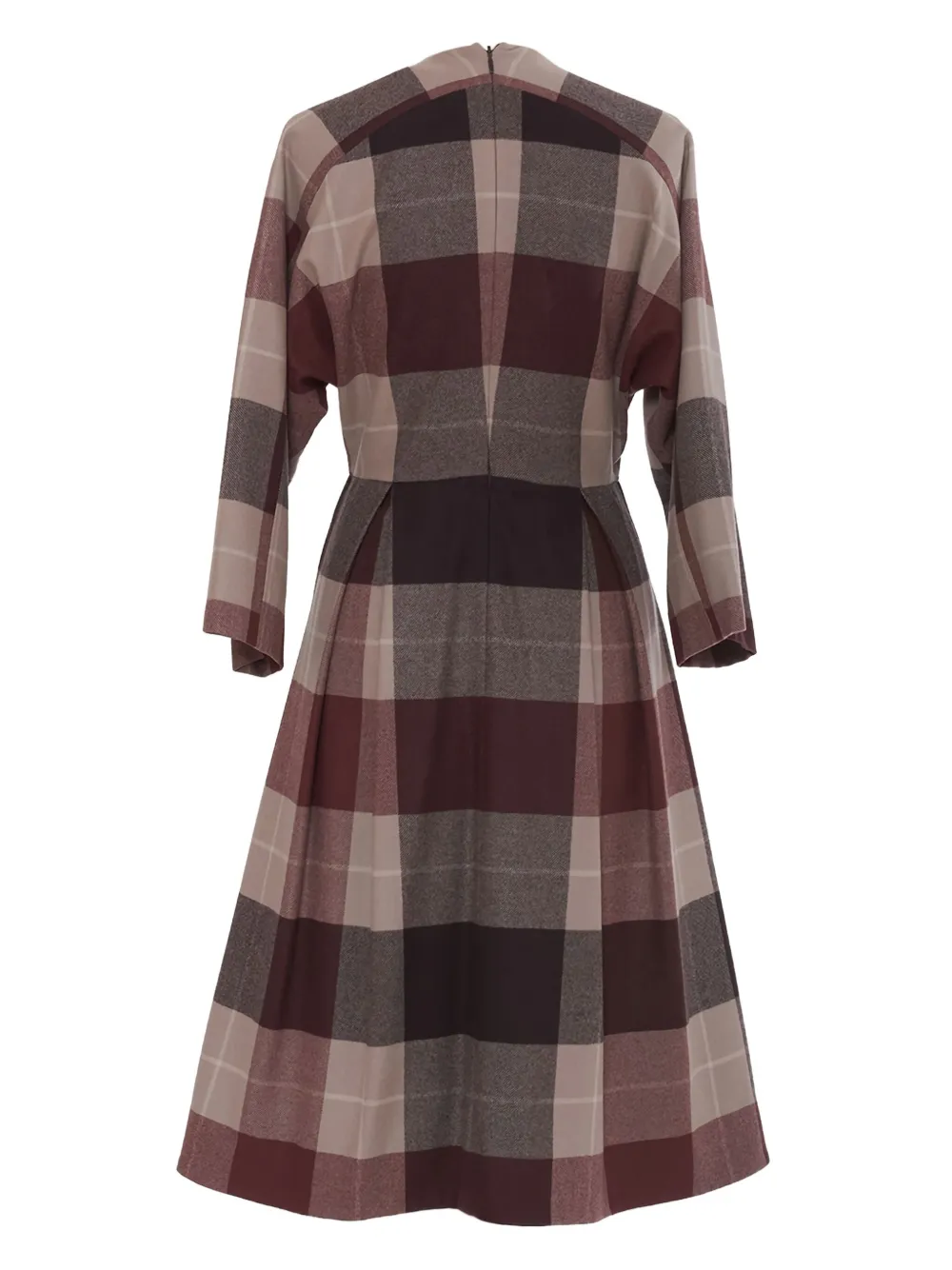 Gucci Pre-Owned Geruite midi-jurk - Bruin