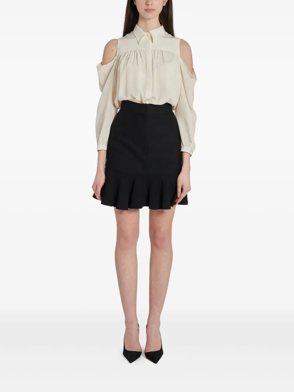 Victoria Beckham 2010s ペプラム ミニスカート - ブラック Victoria Beckham 2010s ペプラム ミニスカート - ブラック