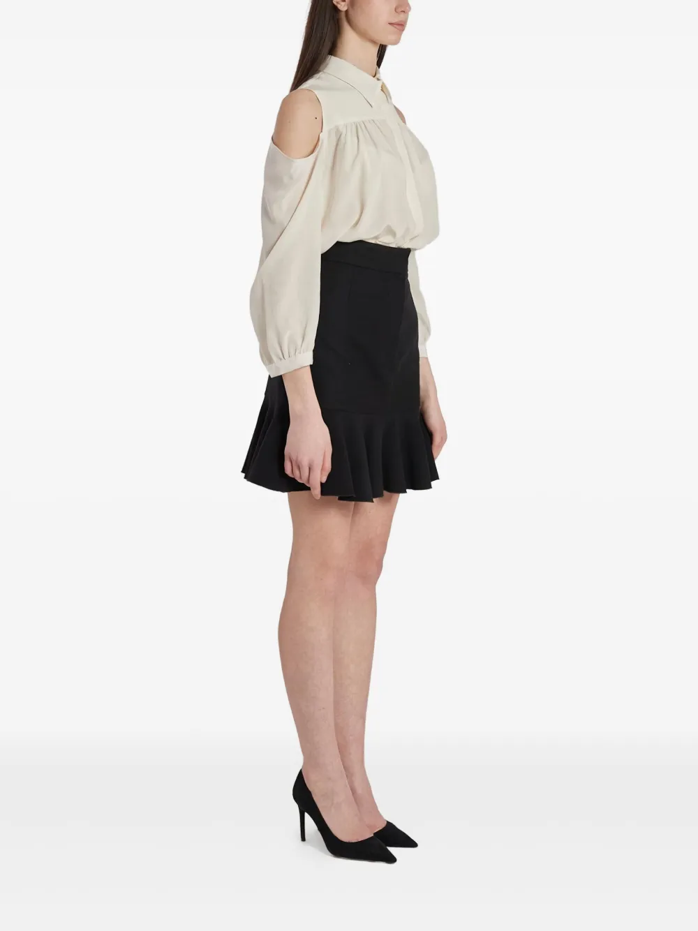 Victoria Beckham 2010 peplum mini-rok - Zwart