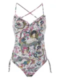Christian Dior Pre-Owned 2000s Gypsy-print swimsuit - Blue