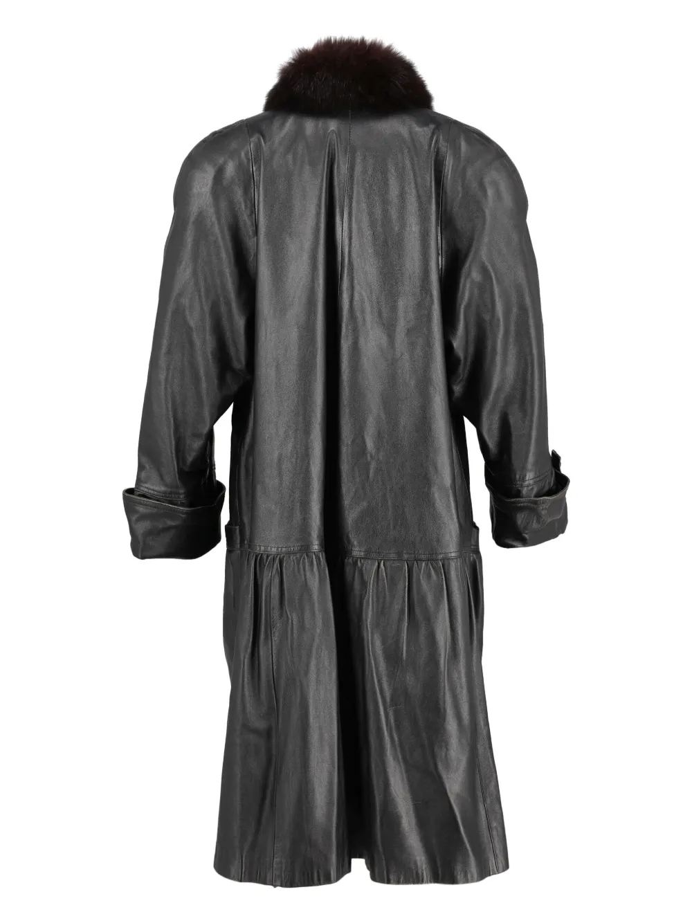 Vintage Leren trenchcoat - Zwart