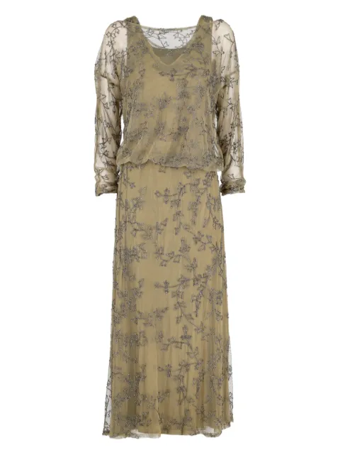 Vintage floral-embroidered dress