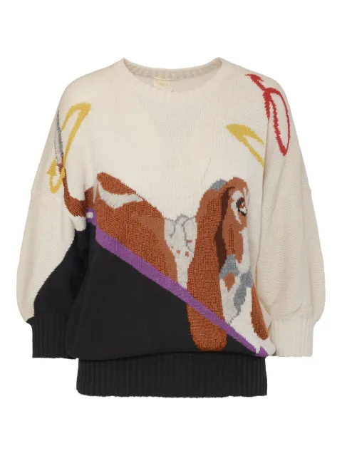 Krizia Pre-Owned dog-intarsia sweater