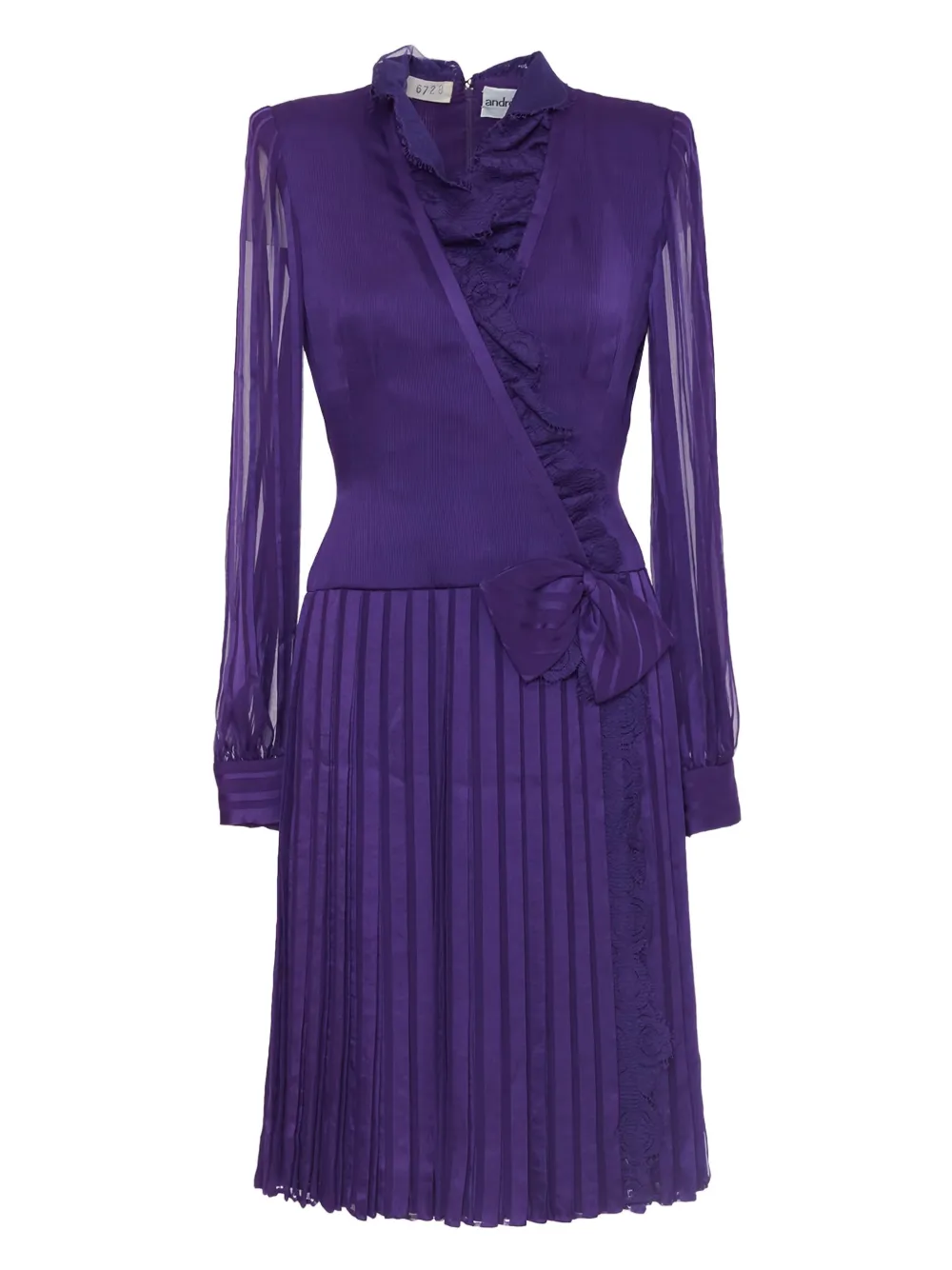 Andrè Laug Vintage robe mi-longue à design plissé - Violet