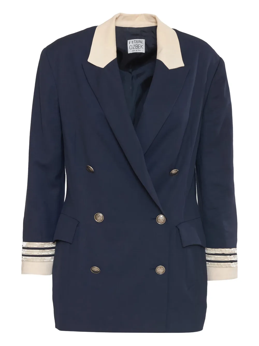Vintage blazer à design texturé | bleu | Image 1