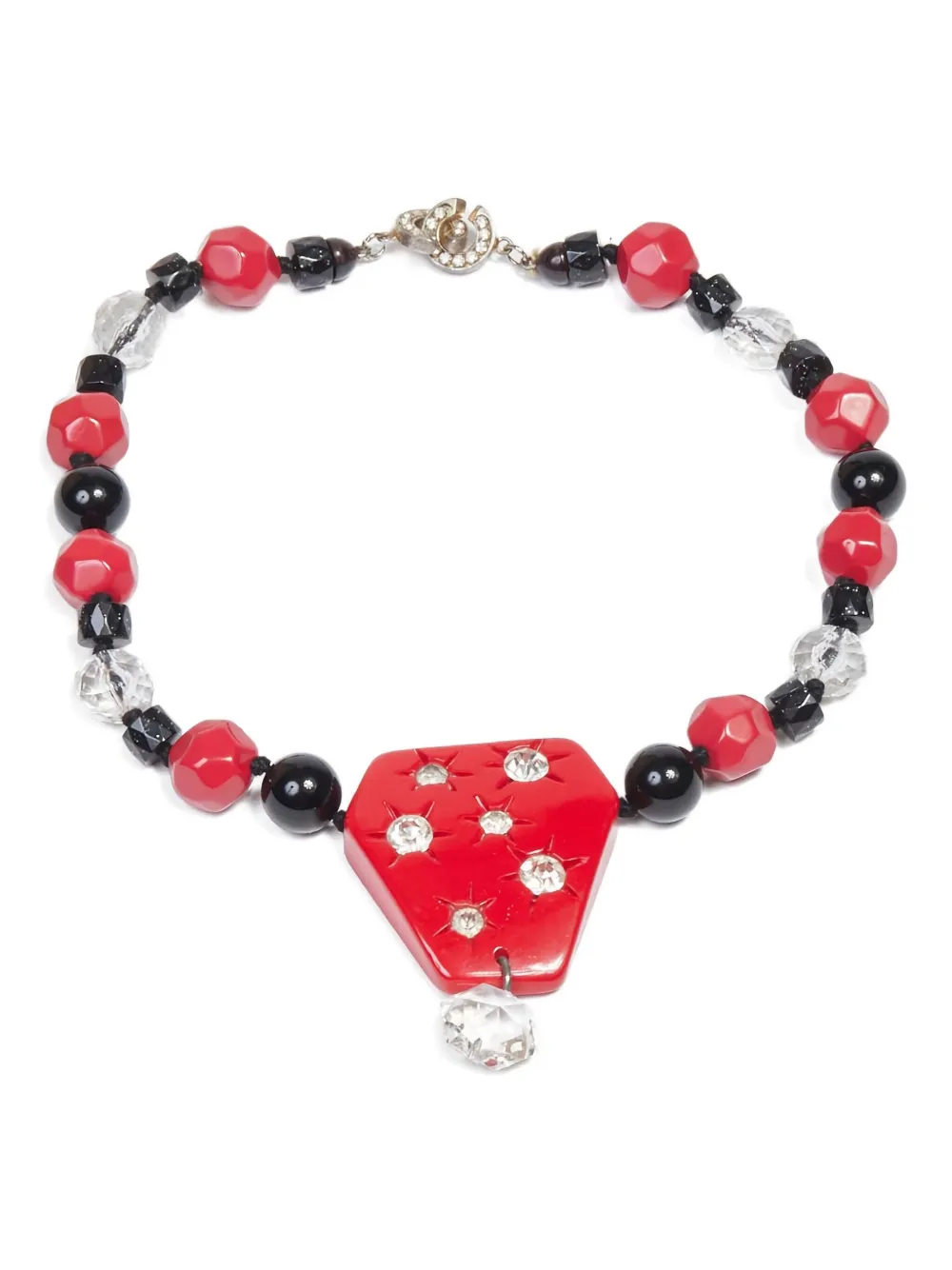 1980s bead-embellished necklace