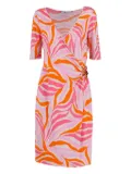 Blumarine Vintage abstract-pattern midi dress - Pink