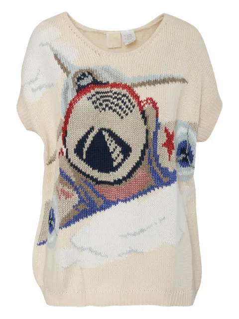 Krizia Pre-Owned patterned intarsia-knit sweater 
