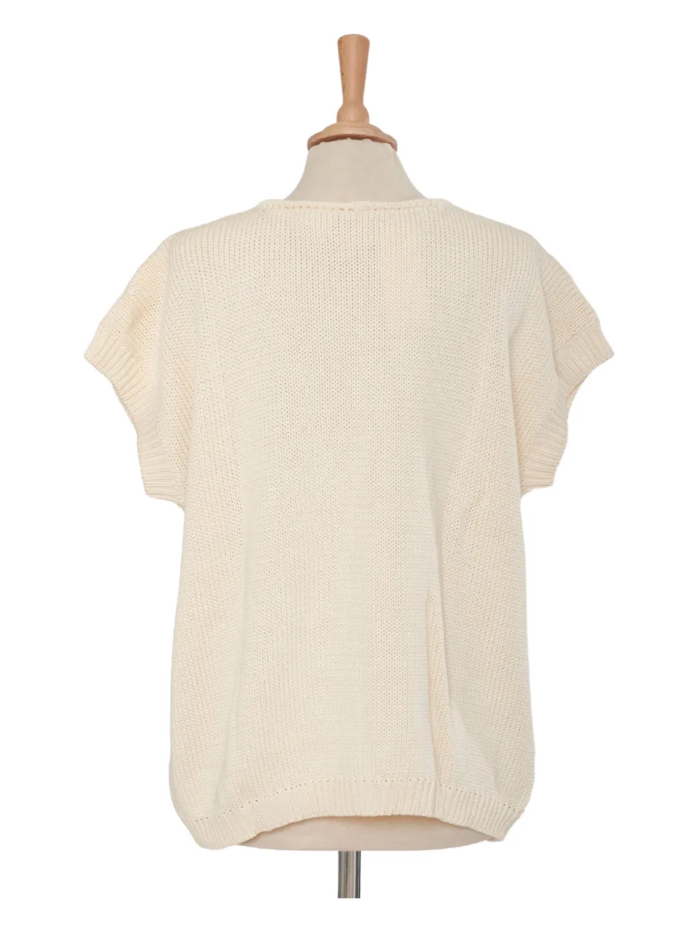Pre-owned Krizia Patterned Intarsia-knit Sweater In Neutral