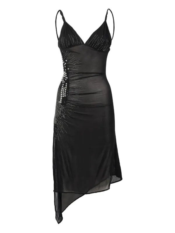 Julien Macdonald Satin-finish Midi Dress - Black